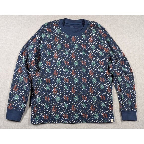 Pact Tops - Pact Women Top Large Christmas Tree Polka Dot‎ Sweatshirt Crew Pullover